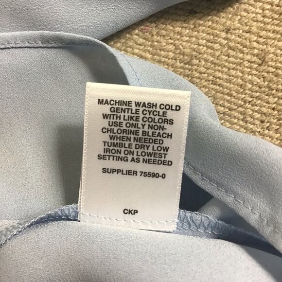 BELLE SKY Women Blouse Med NWT Blue ruffle Shirt Feminine Flowy office attire - Picture 2 of 8